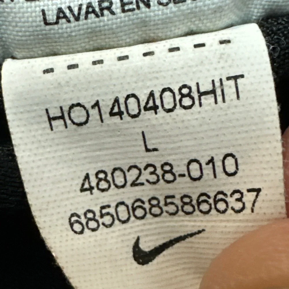 Nike Track Pants Mens L Black Grey Stripe 480238-010 Athletic Training Joggers